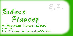 robert plavecz business card